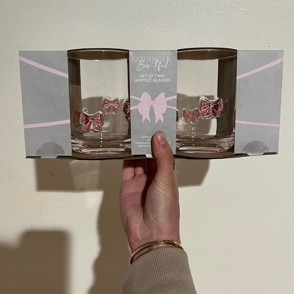 Pink Bow Glass Cups 🥰🎀